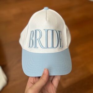 White and Blue Bride Trucker Hat